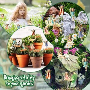 Yulejo 18 Pieces Garden Miniatures Fairies Mini Garden Figurine Fairies Decor Outdoor Resin Miniature Garden Accessories House Tree Mini Fairies Figure Fairy Garden Accessories for Home Decoration