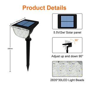 AOIKE 2pcs 30LED Solar Spotlight Garden Lights for Outdoor Park Courtyard Path Villa Porch Decoration Landscape ( Color : Warm Light 2pcs )