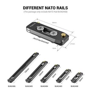 SMALLRIG Universal Low-Profile Quick Release NATO Rail Safety Rail 50mm/2inches Long with 1/4'' Screws for NATO Handle Camera Cage EVF Mount – BUN2468