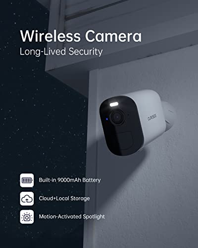 CURISEE Security Cameras Wireless Outdoor, Spotlight Battery Camera, 2K Color Night Vision, 2-Way Talk,IP65 Weatherproof, Simple Setup, 2.4 GHz Wi-Fi