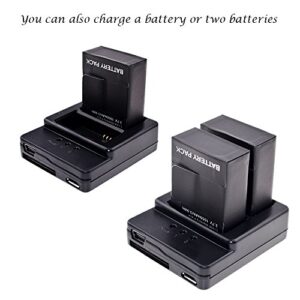 Suptig Battery (2 Pack) and Daul Charger for Gopro HERO3 Gopro HERO3+ and Gopro AHDBT 301 AHDBT 302