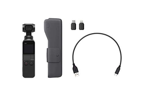 DJI Osmo Pocket - Handheld 3-Axis Gimbal Stabilizer with integrated Camera 12 MP 1/2.3” CMOS 4K60 Video, for YouTube, TikTok, Video Vlog, Streamlabs, Attachable to Smartphone, Android, iPhone, Black