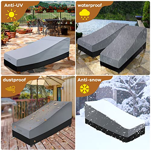 Patio Chaise Lounge Cover Waterproof(Set of 2)