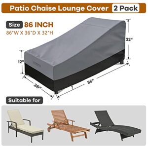 Patio Chaise Lounge Cover Waterproof(Set of 2)