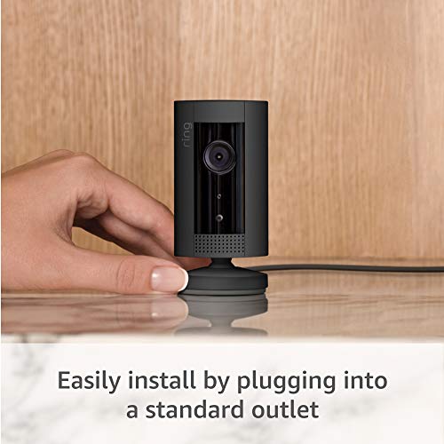 Ring Indoor Cam, Compact Plug-In HD security camera with two-way talk, Works with Alexa - Black