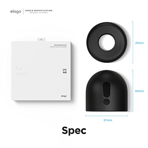 elago Silicone Cover Compatible with Google Nest Cam Outdoor or Indoor (Battery) - Magnetic Mount Cover Included, All Weather Protection, Easy Installation [Black]