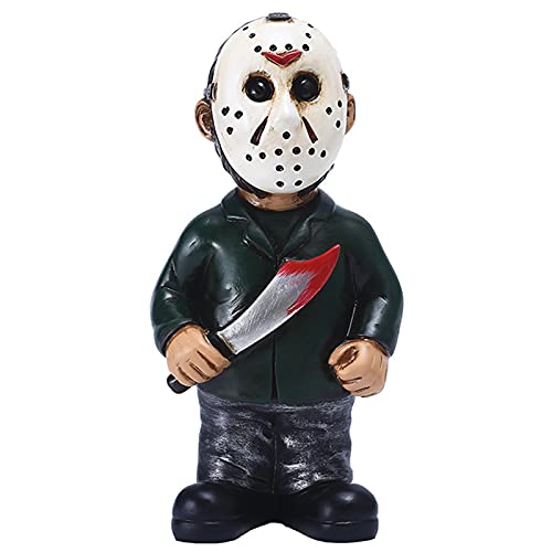 Horror Movie Garden Gnomes Decoration Outdoor Statue Nightmare Jason Michael Myers Figurines Lawn Halloween Decor (Jason)