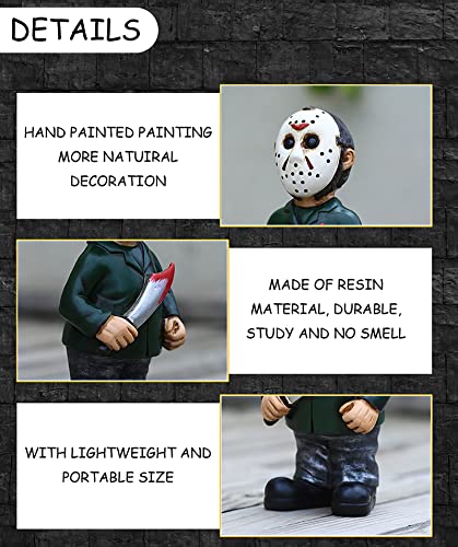 Horror Movie Garden Gnomes Decoration Outdoor Statue Nightmare Jason Michael Myers Figurines Lawn Halloween Decor (Jason)