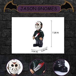 Horror Movie Garden Gnomes Decoration Outdoor Statue Nightmare Jason Michael Myers Figurines Lawn Halloween Decor (Jason)