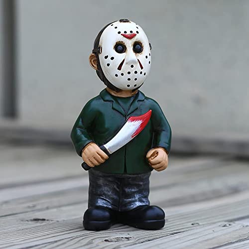 Horror Movie Garden Gnomes Decoration Outdoor Statue Nightmare Jason Michael Myers Figurines Lawn Halloween Decor (Jason)