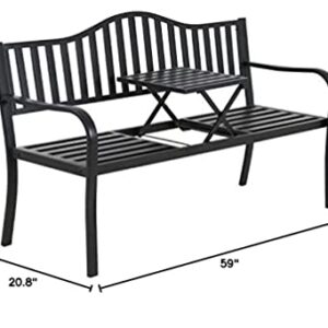 Metal Garden Bench Park Bench Bench Chair Outdoor Benches Clearance Patio Bench Yard Bench Porch Work Entryway Steel Frame Furniture