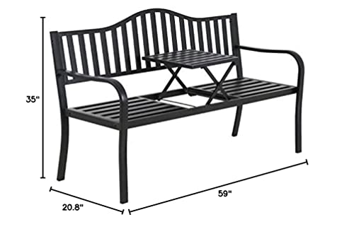 Metal Garden Bench Park Bench Bench Chair Outdoor Benches Clearance Patio Bench Yard Bench Porch Work Entryway Steel Frame Furniture