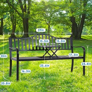 Metal Garden Bench Park Bench Bench Chair Outdoor Benches Clearance Patio Bench Yard Bench Porch Work Entryway Steel Frame Furniture