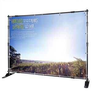 vevor backdrop banner stand 8 x 8 ft, adjustable heavy duty backdrop stand kit for photography studio, trade show wall exhibitor photo booth background