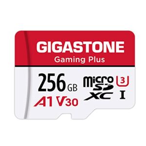 [gigastone] 256gb micro sd card, gaming plus, microsdxc memory card for nintendo-switch, wyze, gopro, dash cam, security camera, 4k video recording, uhs-i a1 u3 v30 c10, up to 100mb/s, with adapter