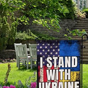 Ukraine Garden Flag , I Stand WIth Ukraine USA American Flag