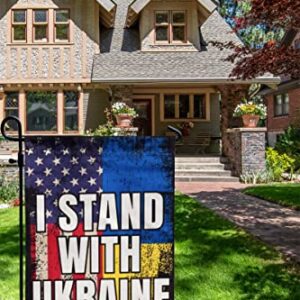 Ukraine Garden Flag , I Stand WIth Ukraine USA American Flag