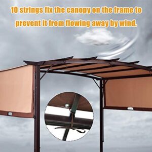 Tangkula 12x9 Ft Outdoor Pergola, Patio Retractable Pergola with Adjustable Sliding Sun Shade Canopy, Heavy-Duty Steel Frame, Patio Furniture Sun Shelter for Backyard Garden Poolside (Brown)