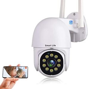 tuya smart life security camera,1080p hd wireless wifi home surveillance pan/tilt 360° view waterproof night vision, human detection,auto tracking