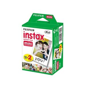 fujifilm instax mini instant film 2 pack = 20 sheets (white) for fujifilm mini 8 & mini 9 cameras, model:4332059078