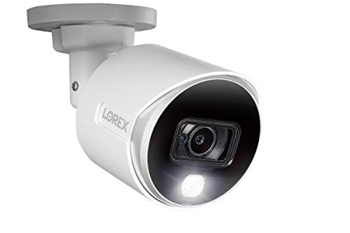 Lorex Indoor/Outdoor 4K Analog Security Camera, Add-On Bullet Camera for Wired Surveillance System, Active Deterrence and Color Night Vision, 1 Bullet Camera