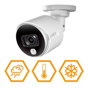 Lorex Indoor/Outdoor 4K Analog Security Camera, Add-On Bullet Camera for Wired Surveillance System, Active Deterrence and Color Night Vision, 1 Bullet Camera