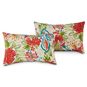 greendale home fashions outdoor rectangle throw pillow (set of 2), garden floral