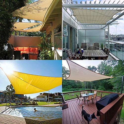 BeQell Sun Shade Sail Outdoor Triangle Shade Canopy UV Block Awning for Patio Garden Backyard Lawn (16.5'x16.5'x16.5', Brown)