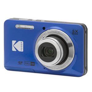 KODAK PIXPRO Friendly Zoom FZ55-BL 16MP Digital Camera with 5X Optical Zoom 28mm Wide Angle and 2.7" LCD Screen (Blue)