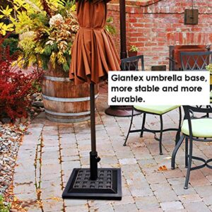 Giantex 30lbs Patio Market Umbrella Base, Heavy Duty Outdoor Stand, Cast Iron Tube Umbrella Holder for Garden Beach, Classic Square Umbrella Standing Deck Porch