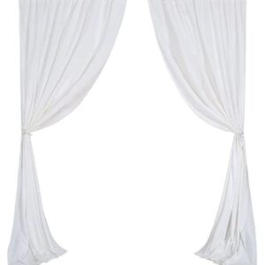 MoKoHouse 10ft x 8ft White Backdrop Curtains for Parties White Backdrop Drape for Birthday Wedding 2 Panels 5ft x 8ft