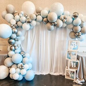 MoKoHouse 10ft x 8ft White Backdrop Curtains for Parties White Backdrop Drape for Birthday Wedding 2 Panels 5ft x 8ft