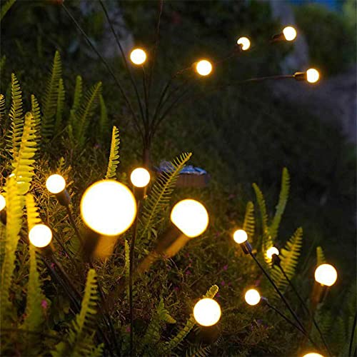 Molice Solar Swaying Lights,Outdoor Waterproof Solar Powered Firefly Lights,Solar Decorative Landscape Lights Solar Garden Lights for Pathway Yard, Warm White(6 Pack)