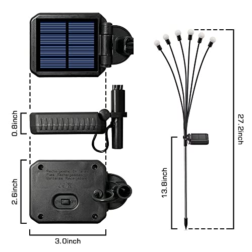 Molice Solar Swaying Lights,Outdoor Waterproof Solar Powered Firefly Lights,Solar Decorative Landscape Lights Solar Garden Lights for Pathway Yard, Warm White(6 Pack)