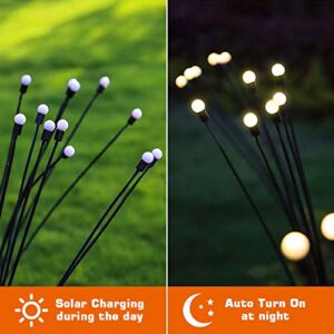 Molice Solar Swaying Lights,Outdoor Waterproof Solar Powered Firefly Lights,Solar Decorative Landscape Lights Solar Garden Lights for Pathway Yard, Warm White(6 Pack)