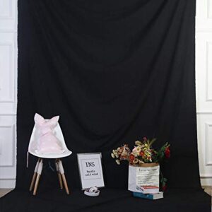 HMTfoto Background Solid Black Backdrop Muslin Portrait Background Screen for Photo Backdrop Video Photography Studio(5x7ft, Black)