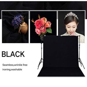 HMTfoto Background Solid Black Backdrop Muslin Portrait Background Screen for Photo Backdrop Video Photography Studio(5x7ft, Black)