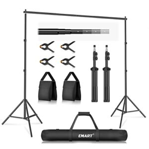 emart photo video studio 10x7ft (wxh) adjustable background stand backdrop support system kit with carry bag