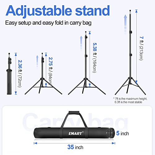 EMART Photo Video Studio 10x7Ft (WxH) Adjustable Background Stand Backdrop Support System Kit with Carry Bag