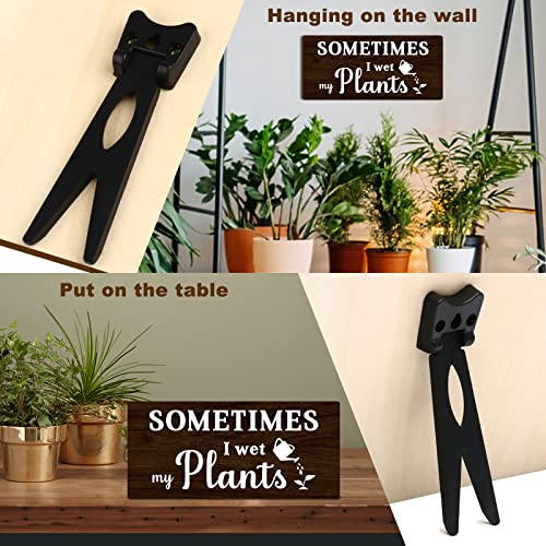 Zzbakress Sometimes I wet my plants Funny Garden Wooden Signs,Rustic Garage Home Farmhouse Wall Fence Decoration (Black)