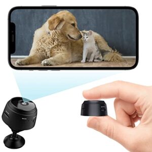 Mini 1080P Smart Wireless WiFi Camera Home Security Surveillance Cam Car Nanny Cam, Portable Baby/Dog /Pet Camera for Indoor Outdoor Black