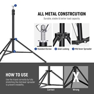 NEEWER Backdrop Stand 10ft x 7ft, Adjustable Photo Studio Backdrop Support System for Wedding Parties Background Portrait Photography with 4 Crossbars, 6 Clamps, 2 Black Sandbags and Carrying Bag