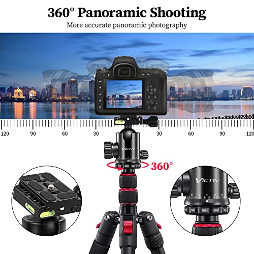 Tripod for Camera, Victiv 81 inch Professional Camera Tripod Monopod, Aluminium DSLR Tripod Heavy Duty for Travel with 360 Degree Ball Head and Phone Mount, Compatible with Canon Nikon Sony