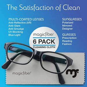 MagicFiber Microfiber Cleaning Cloth, 6 Pack - Premium Cloth for Glasses, Lens, Screens & More