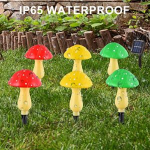 Solar Mushroom Lights Outdoor Waterproof, LED Landscape Lights Pathway Lights Solar Powered with 6 Cute for Garden, Yard, Path, Fence, Lawn, Christmas and Wedding Decoration, Mushroom-multicolour