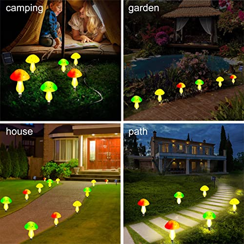 Solar Mushroom Lights Outdoor Waterproof, LED Landscape Lights Pathway Lights Solar Powered with 6 Cute for Garden, Yard, Path, Fence, Lawn, Christmas and Wedding Decoration, Mushroom-multicolour