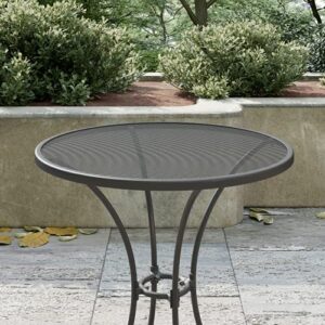 Royal Garden Metal Patio Outdoor Bistro Table - Nova Collection - 24" Patio Bistro Table - Outdoor Patio Table - Industrial Steel Mesh
