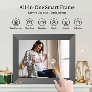 BSIMB 32GB WiFi Digital Photo Frame 10 Inch, Electronic Picture Frame with IPS Touch Screen, Instantly Share Pictures & Videos via App & Email, Auto-Rotate, Wall Mountable, Gift for Grandparents