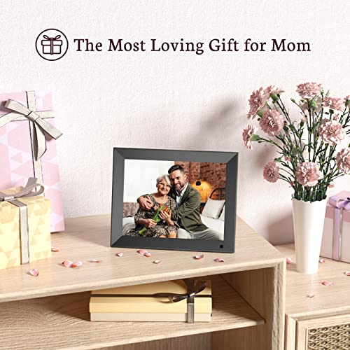 BSIMB 32GB WiFi Digital Photo Frame 10 Inch, Electronic Picture Frame with IPS Touch Screen, Instantly Share Pictures & Videos via App & Email, Auto-Rotate, Wall Mountable, Gift for Grandparents