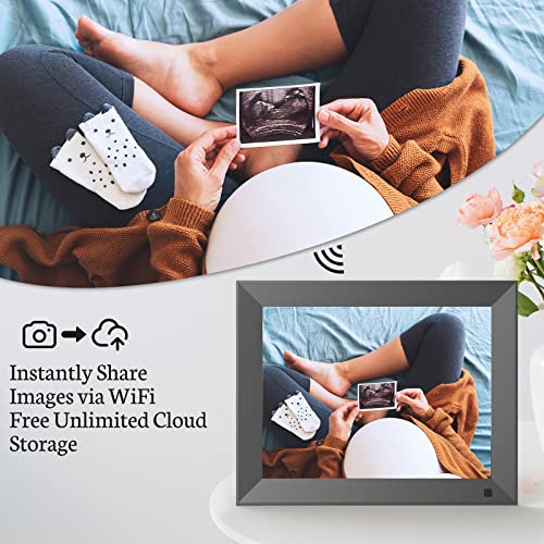 BSIMB 32GB WiFi Digital Photo Frame 10 Inch, Electronic Picture Frame with IPS Touch Screen, Instantly Share Pictures & Videos via App & Email, Auto-Rotate, Wall Mountable, Gift for Grandparents